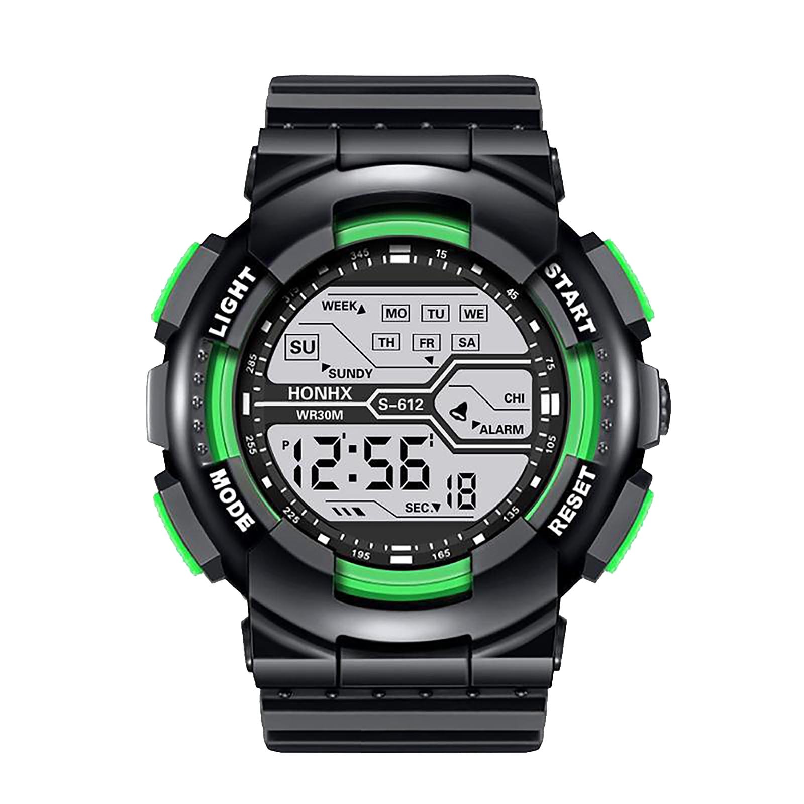 Men Sport Watch Multifunction Military Sports Watch Waterproof Luminous LED Digital Kids Watch Big Dial Student Electronic Watch