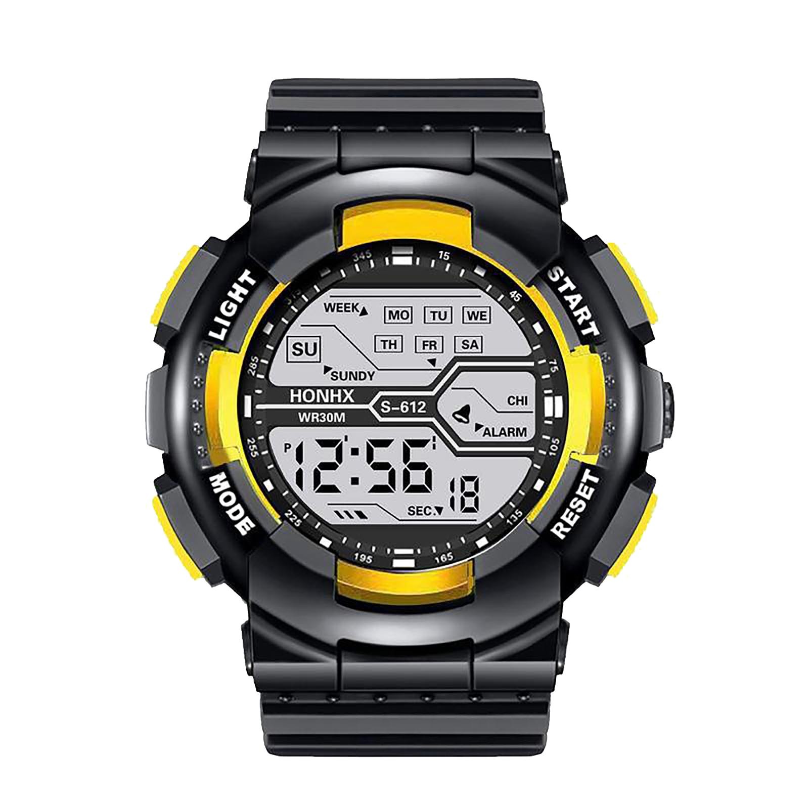 Men Sport Watch Multifunction Military Sports Watch Waterproof Luminous LED Digital Kids Watch Big Dial Student Electronic Watch
