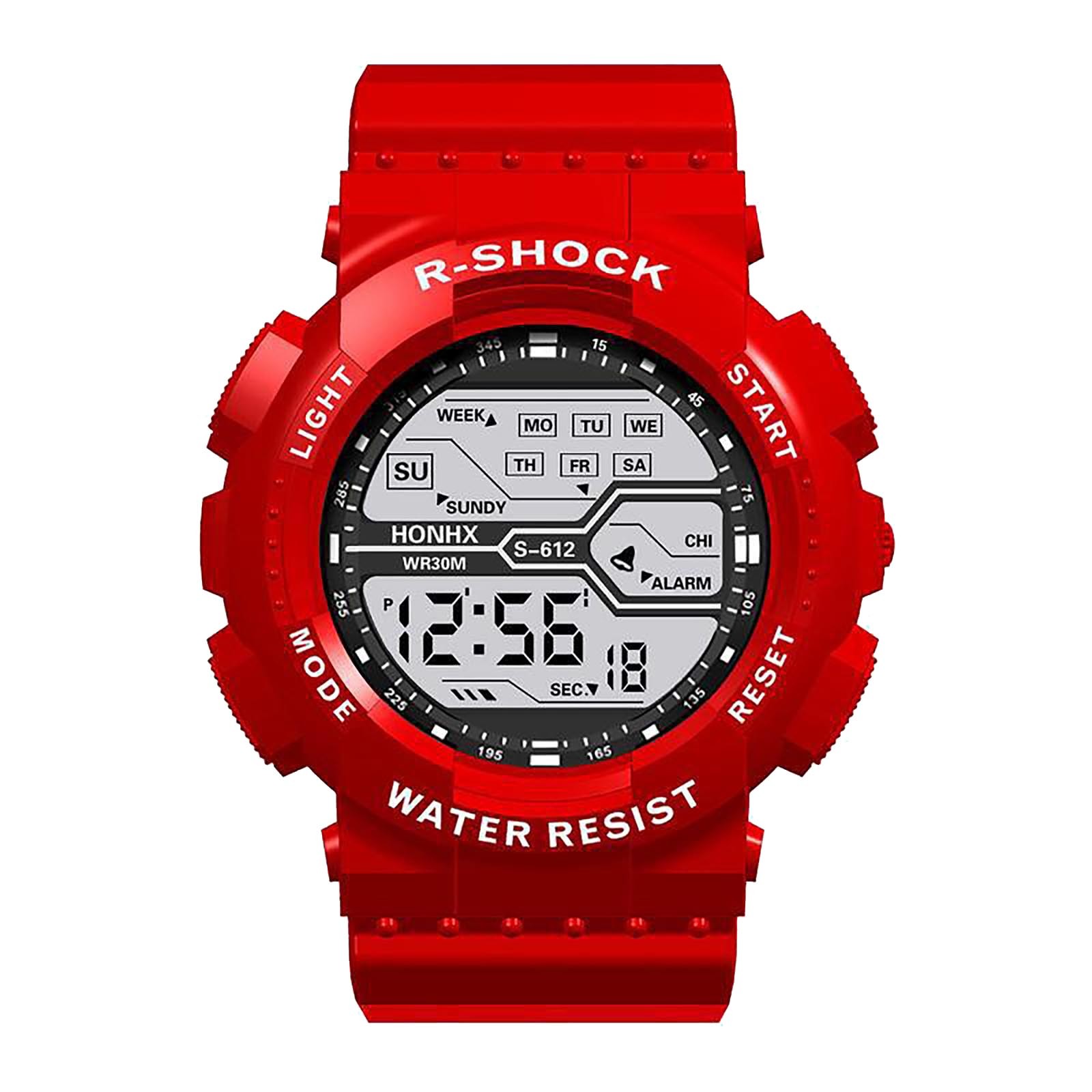 Men Sport Watch Multifunction Military Sports Watch Waterproof Luminous LED Digital Kids Watch Big Dial Student Electronic Watch