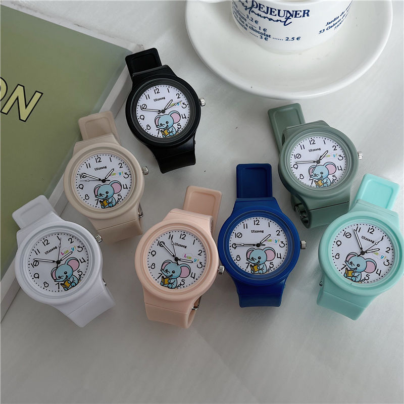 Children's Cartoon Electronic Watches Silicone Band Multi-function Cute Alarm Clocks Round Wristwatch for Boys Girls