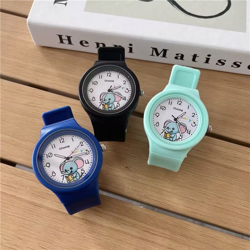 Children's Cartoon Electronic Watches Silicone Band Multi-function Cute Alarm Clocks Round Wristwatch for Boys Girls