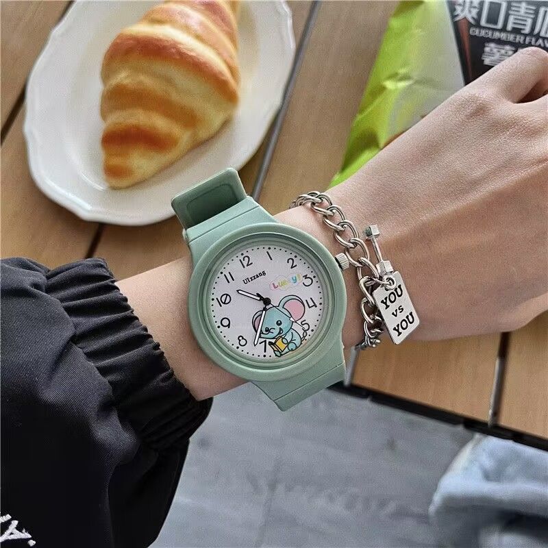 Children's Cartoon Electronic Watches Silicone Band Multi-function Cute Alarm Clocks Round Wristwatch for Boys Girls