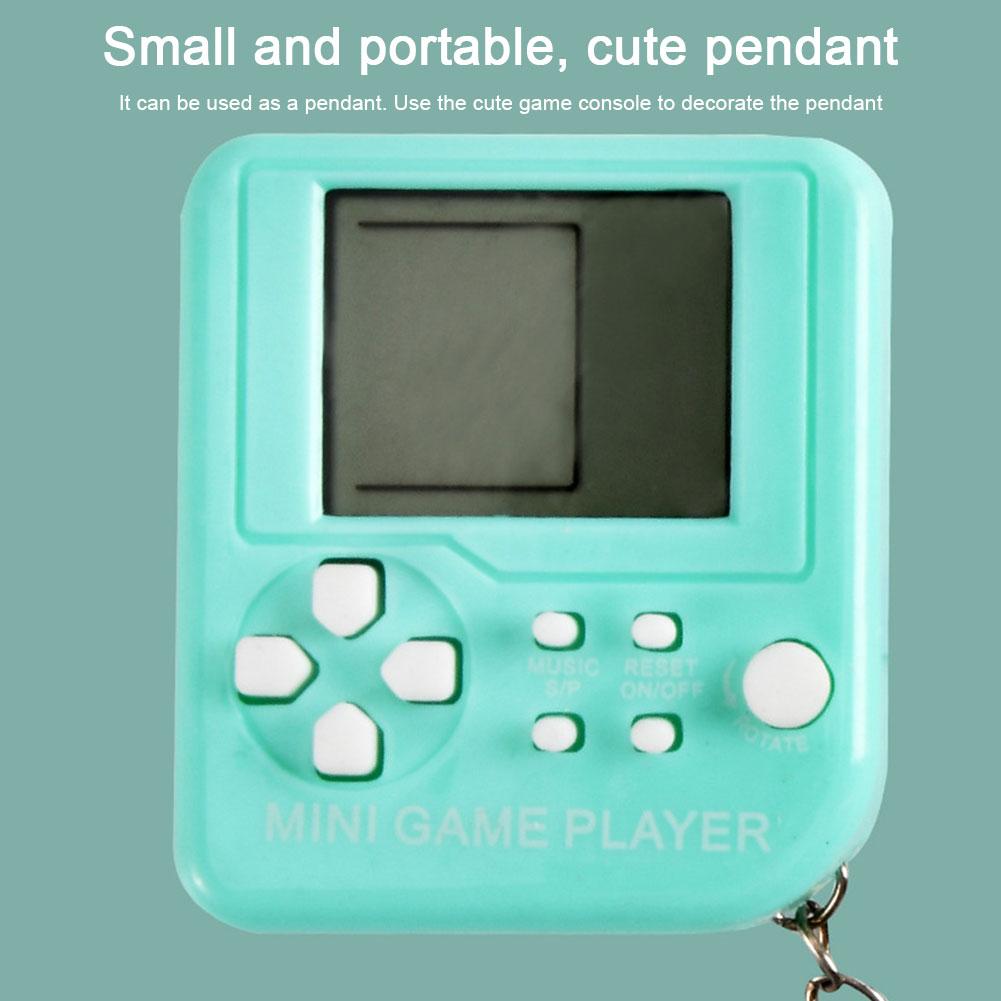 Mini Handheld Game Players Machine Pocket Game Console Built-in 23 Games Use for Key Chain Ring Holder Kids Gift