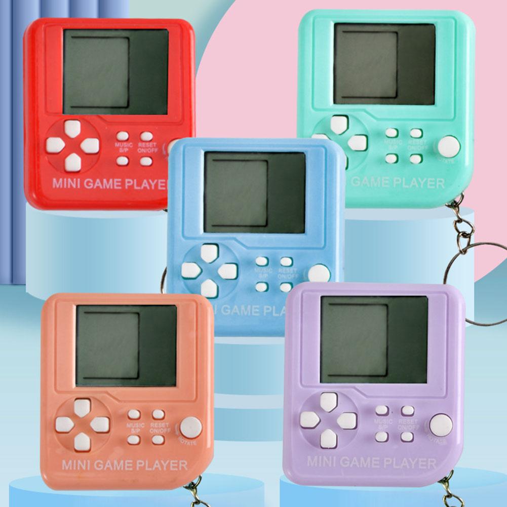 Mini Handheld Game Players Machine Pocket Game Console Built-in 23 Games Use for Key Chain Ring Holder Kids Gift