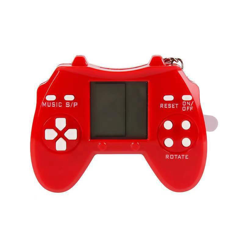 Mini Tetris Game Console Key Chain Classic Puzzle Game Toy Bag Pendant Car Key Ring Game Machine For Gift