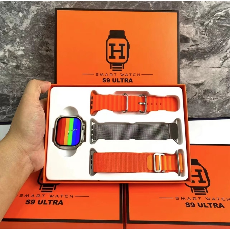 S9 Ultra Smart Watch Ultra2 49MM 3 Straps Men Smartwatch Series 9 Waterproof Bluetooth Call Wireless Charge Blood Pressure Fitness Bracelet