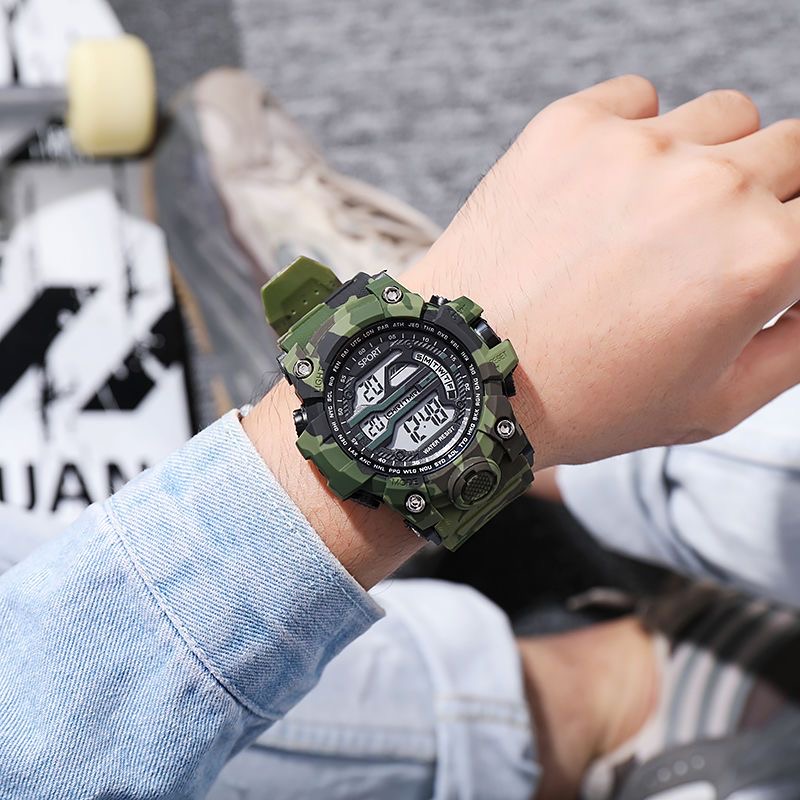 Outdoor Military Men's Digital Watches Women Student Camouflage Clock Sport Dual Time Wristwatch Quartz Watch