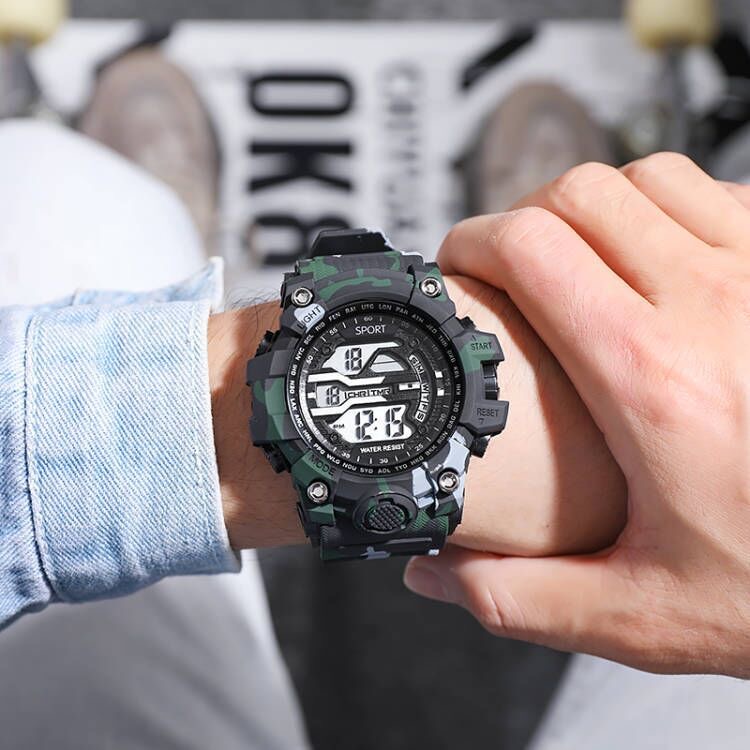 Outdoor Military Men's Digital Watches Women Student Camouflage Clock Sport Dual Time Wristwatch Quartz Watch