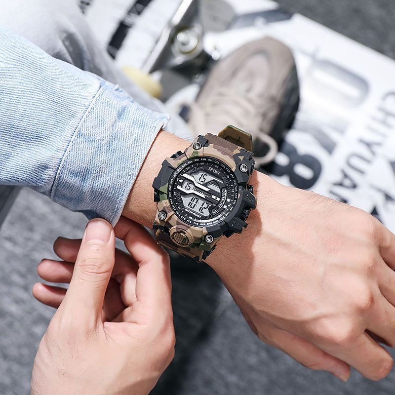 Outdoor Military Men's Digital Watches Women Student Camouflage Clock Sport Dual Time Wristwatch Quartz Watch