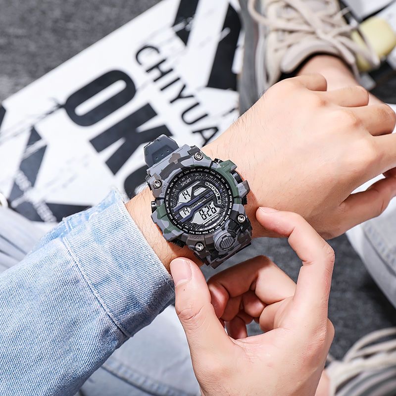 Outdoor Military Men's Digital Watches Women Student Camouflage Clock Sport Dual Time Wristwatch Quartz Watch