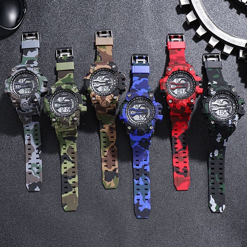 Outdoor Military Men's Digital Watches Women Student Camouflage Clock Sport Dual Time Wristwatch Quartz Watch