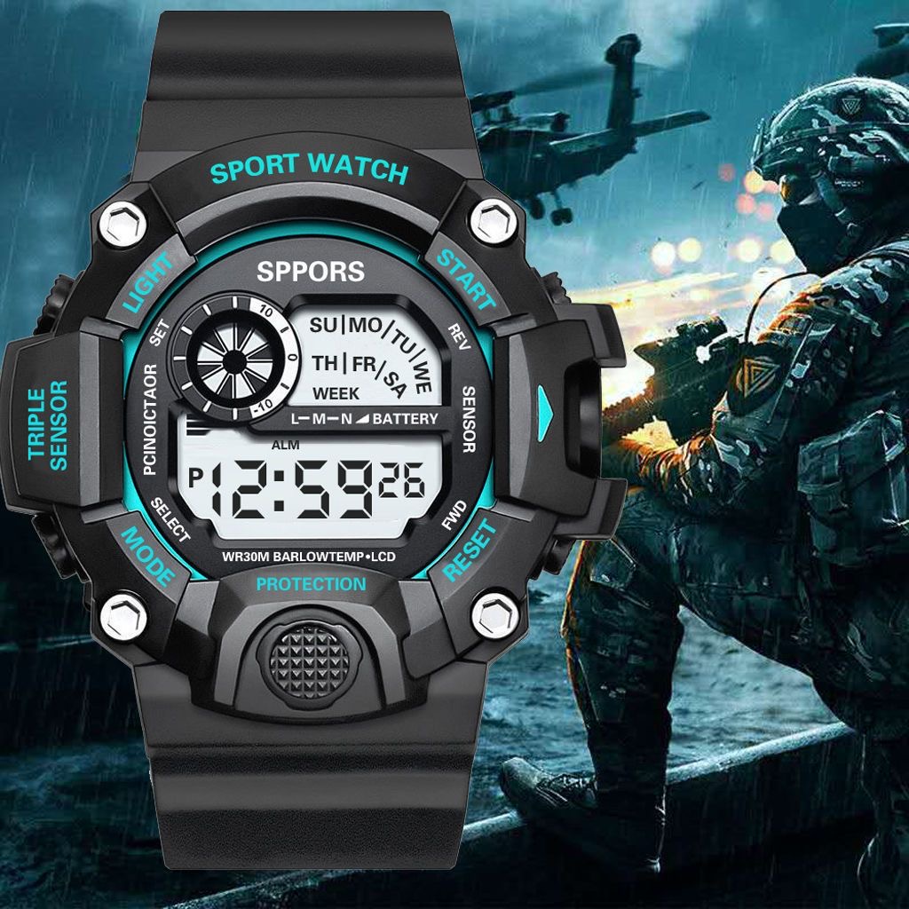 Child Sports Watch Boy Girls Digital Hand Clock Student Alarm Stopwatch Chime Wristwatch School Teen Fashion Watch Kid Hour Men Time