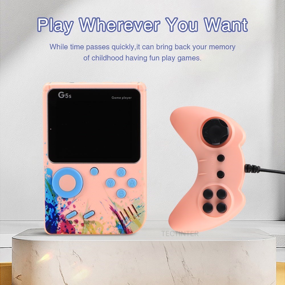 G5 Retro Handheld Game Console With 500 Classic Games 3.0-Inch Screen Portable Handheld Games 1020mAH Rechargeable Battery Support 2 Player