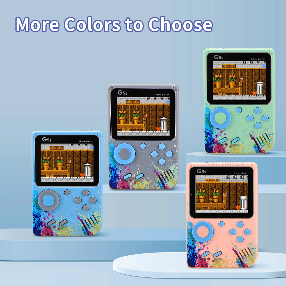 G5 Retro Handheld Game Console With 500 Classic Games 3.0-Inch Screen Portable Handheld Games 1020mAH Rechargeable Battery Support 2 Player