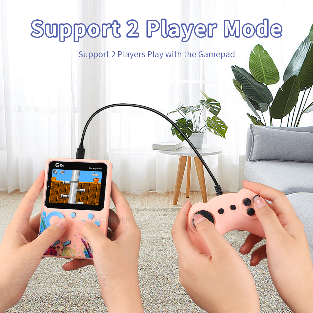 G5 Retro Handheld Game Console With 500 Classic Games 3.0-Inch Screen Portable Handheld Games 1020mAH Rechargeable Battery Support 2 Player