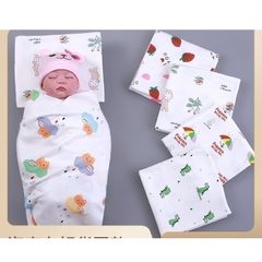 2 pcs Baby Swaddle Blanket Neutral Ultra Soft Silky Baby Blankets Unisex Pure 100% Cotton Baby 2 pcs color by random 85*85cm