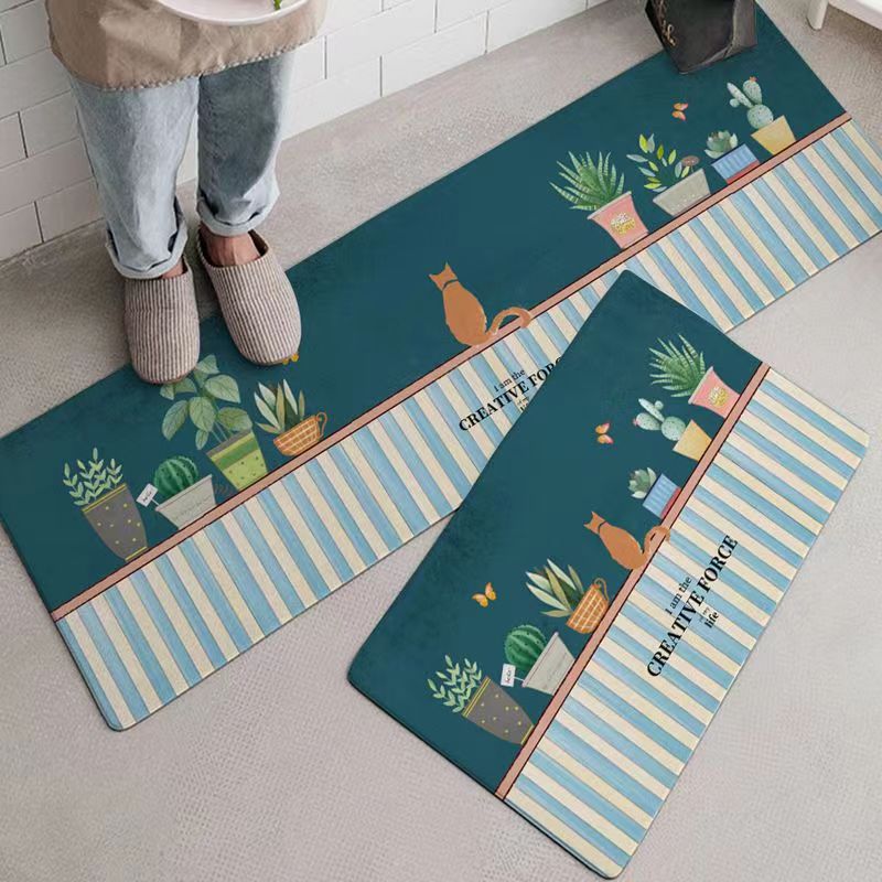 2 Piece Set Anti Fatigue Kitchen Mats for Floor Non Slip Farmhouse Kitchen Rug Set Waterproof Cushioned Mat for Office,Home,Laundry Roomas picture 1,2 pcs（40*60cm+40*120cm）