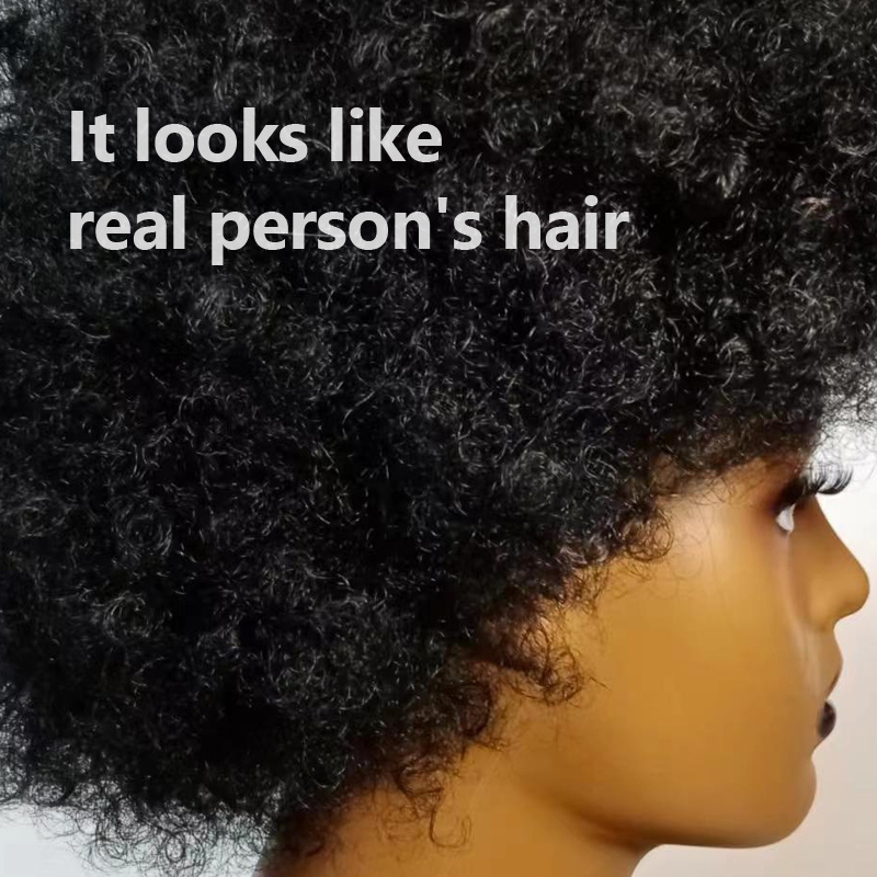 fbk women kinky  hair wigs exploding afro puffy hair buns Synthetic ladies black  party  gift for female 1 pc 8 inch  70g