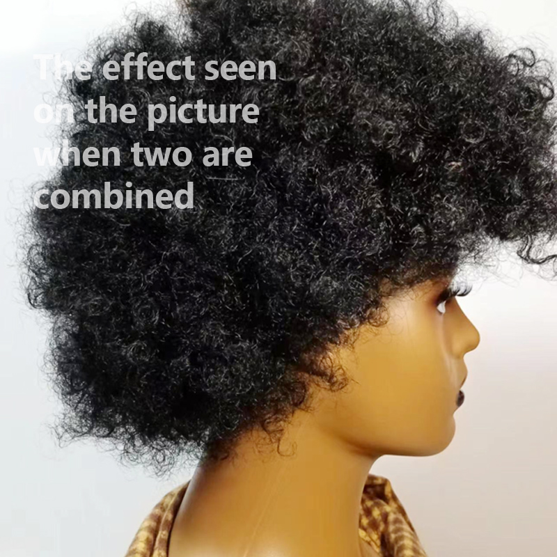 fbk women kinky  hair wigs exploding afro puffy hair buns Synthetic ladies black  party  gift for female 1 pc 8 inch  70g