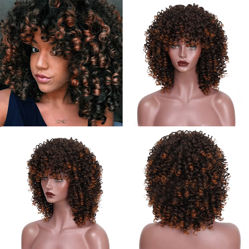 Short Hair Afro Kinky Curly Short Wigs For Black Women Wig Pixie Cut Wig 4 Color Curly Wigs Hot Sales Popular Hairstyles In Europe and America