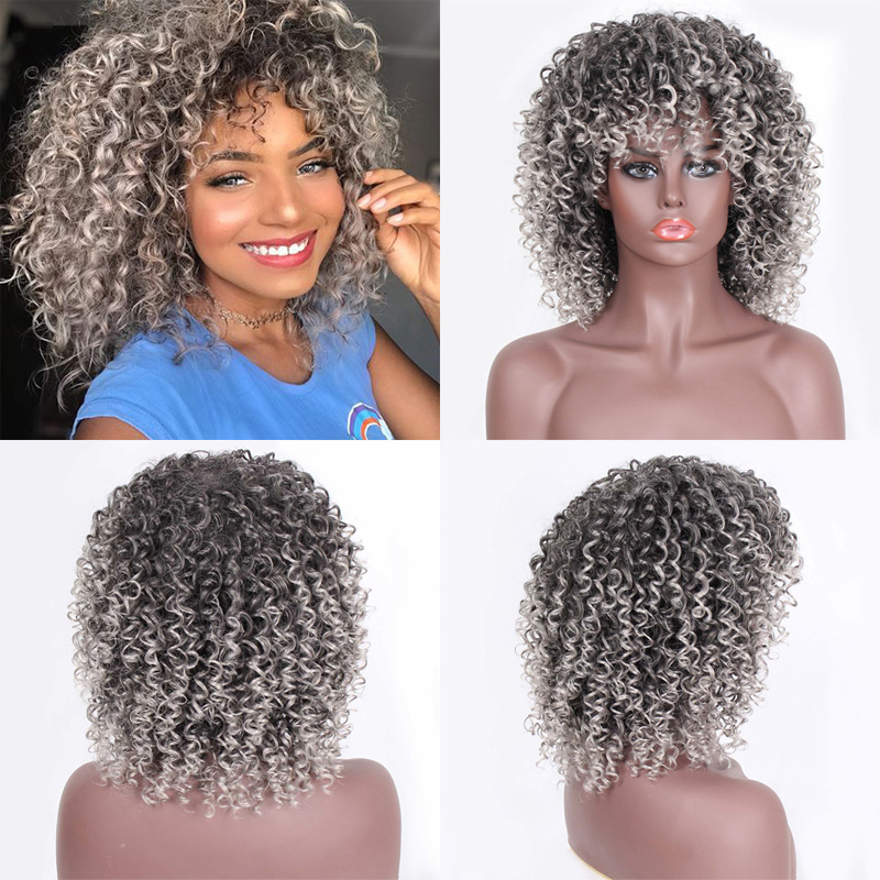 Short Hair Afro Kinky Curly Short Wigs For Black Women Wig Pixie Cut Wig 4 Color Curly Wigs Hot Sales Popular Hairstyles In Europe and America
