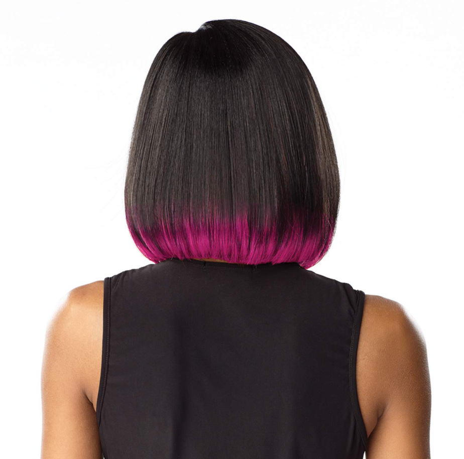 Office ladies and girl Fashional wigs black to wine red bobo wigs ,short straight hair,short wigs，Popular and fashionable hairstyles in Europe and American