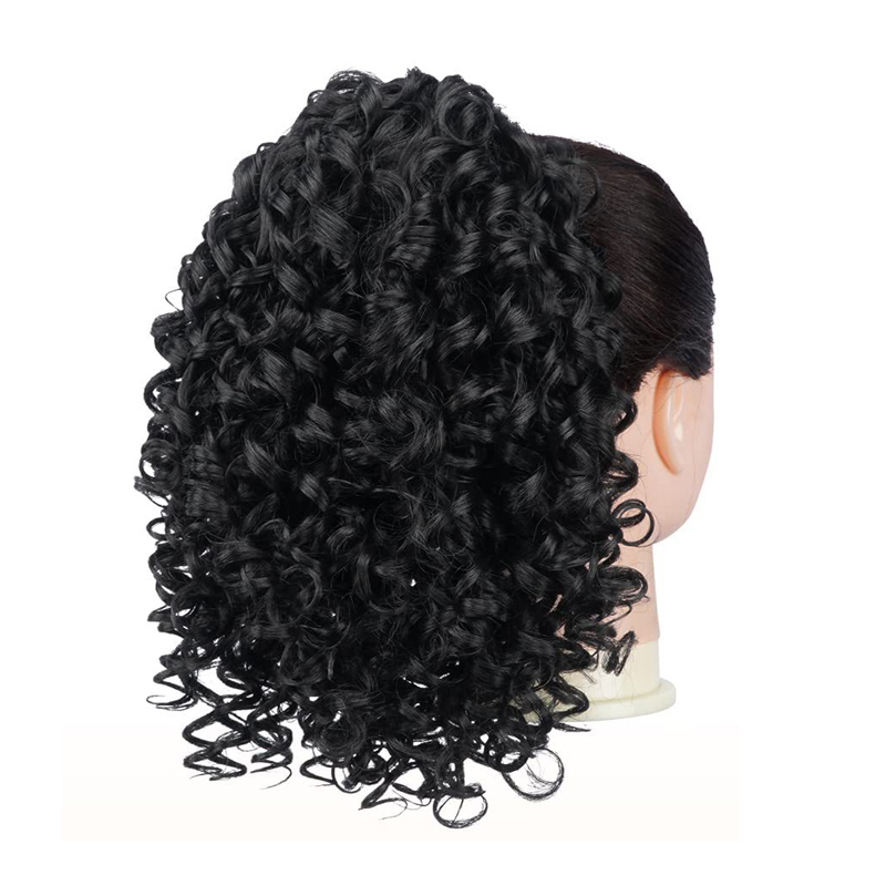 Hair wigs Synthetic Extensions  short curly hair   Ponytail Hair Extension  girl and women high temperature Fiber Synthetic Hair 10 inch