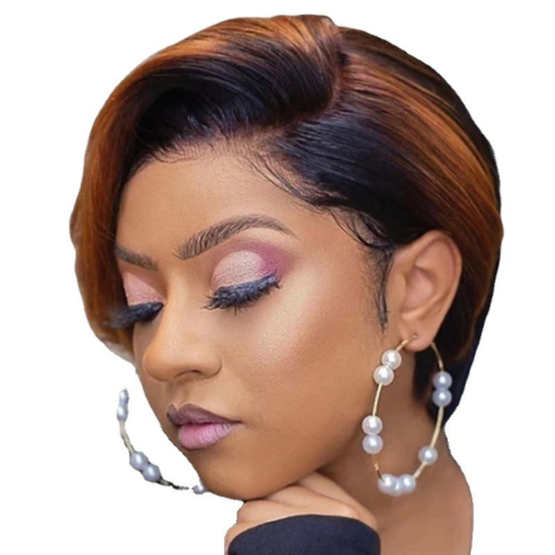 New Fashion Synthetic wigs Hair Wigs girls an women hair wigs short wigs Dark Brown to black 6 inch straight wigs