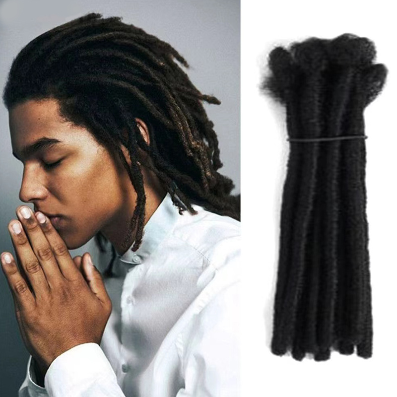Afro hairstyles dreadlock locs Synthetic Fiber hairs Extensions  For Men Women children 8inch black brown gold 10Strands 0.9cm Thickness