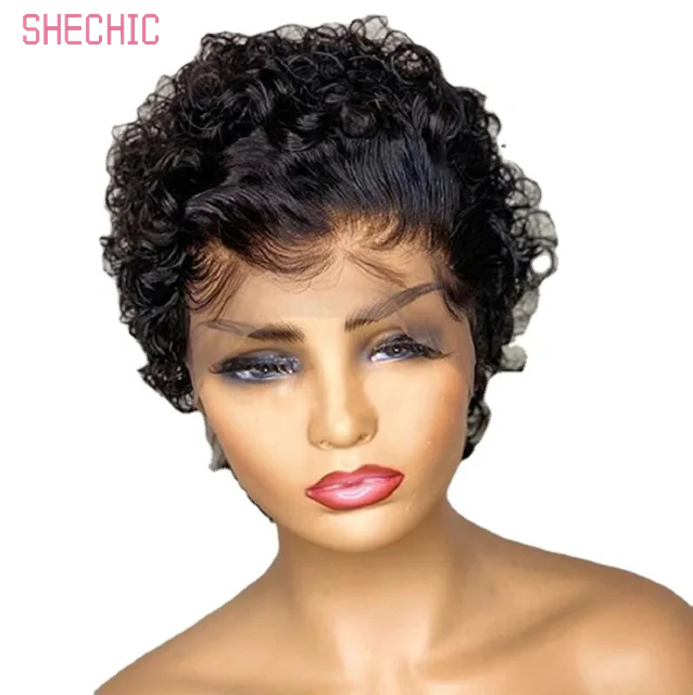 100% Raw Virgin Human Hair  Wig,Brazilian Hair Hd Full Lace Frontal  Wigs,Aligned Virgin Hair Wigs 6INCH 100g