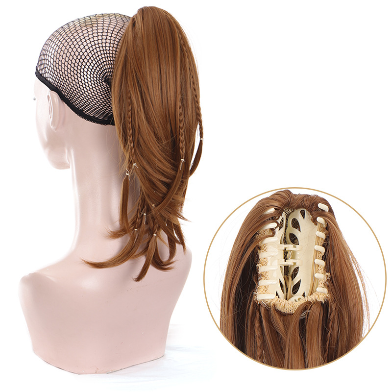 New hair wigs Synthetic Extensions 12 inches  Curly Wave Synthetic Long Ponytail Hair Piece Wigs For Ladies Black