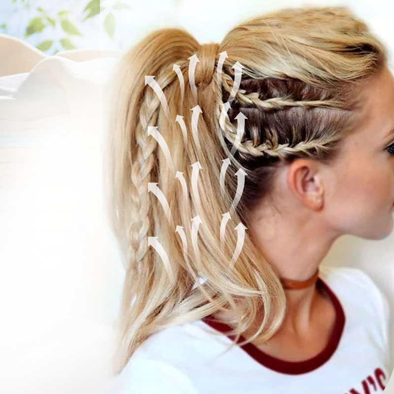 New hair wigs Synthetic Extensions 12 inches  Curly Wave Synthetic Long Ponytail Hair Piece Wigs For Ladies Black