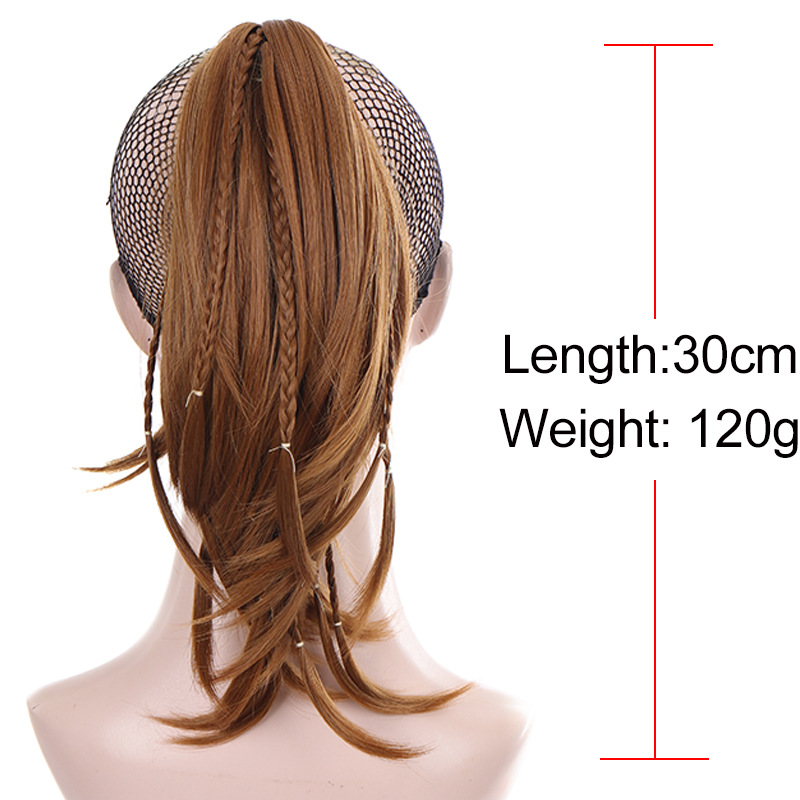 New hair wigs Synthetic Extensions 12 inches  Curly Wave Synthetic Long Ponytail Hair Piece Wigs For Ladies Black