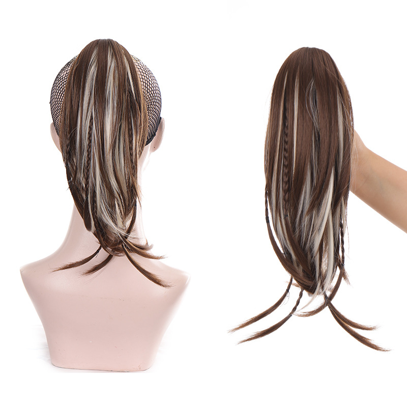 New hair wigs Synthetic Extensions 12 inches  Curly Wave Synthetic Long Ponytail Hair Piece Wigs For Ladies Black