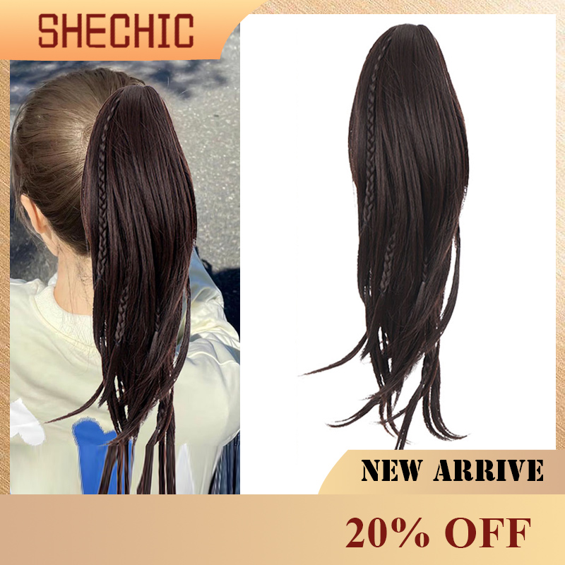 New hair wigs Synthetic Extensions 12 inches  Curly Wave Synthetic Long Ponytail Hair Piece Wigs For Ladies Black