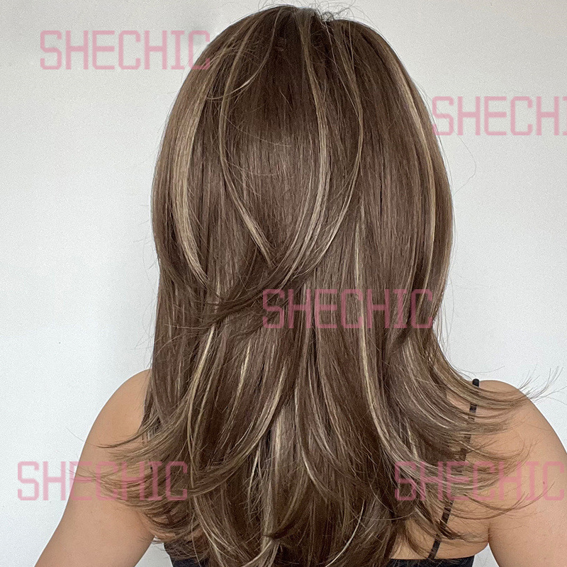 Synthetic Wigs new hair styles women wigs shoulder length cruly female wigs winered brown cosplay wigs 18 inch