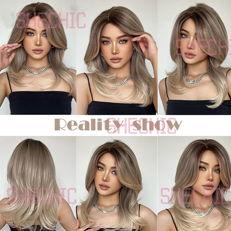 Synthetic Wigs new hair styles women wigs shoulder length cruly female wigs winered brown cosplay wigs 18 inch
