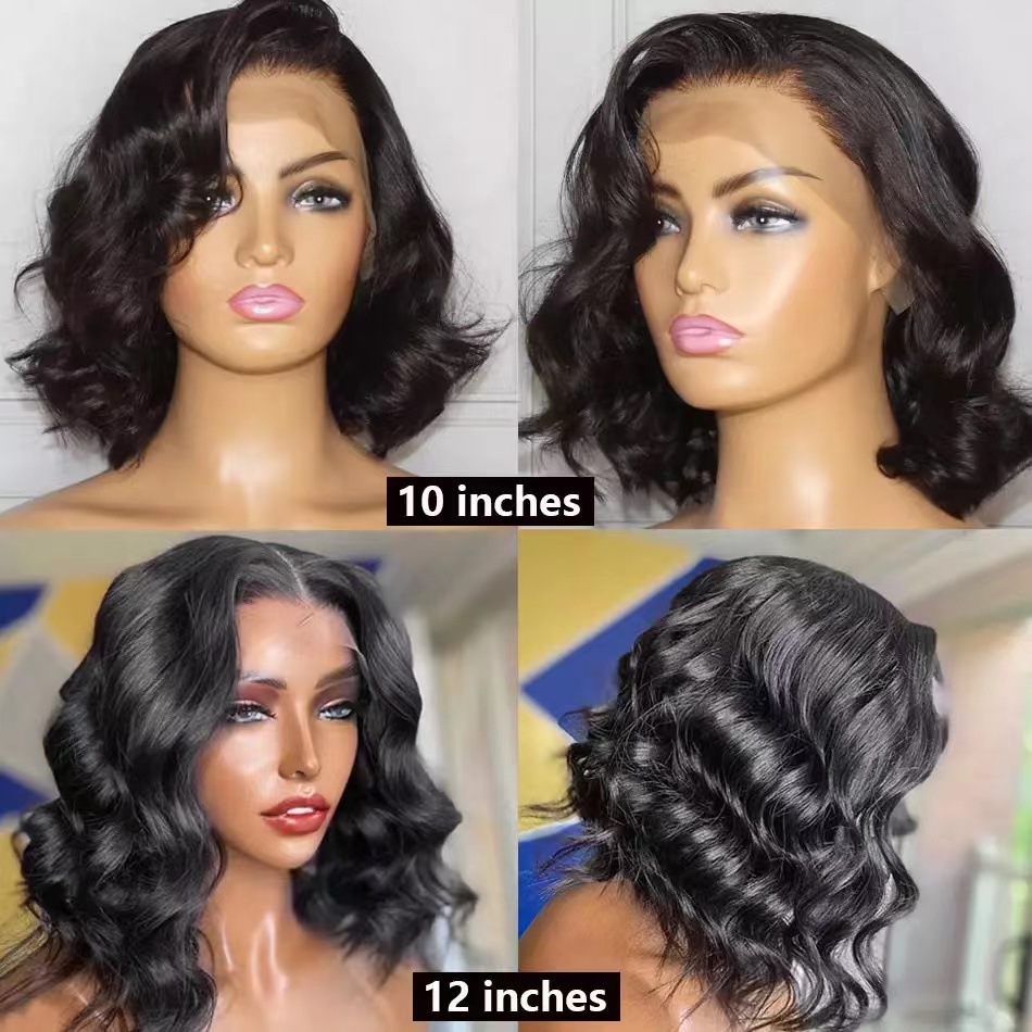Famale lady hair front lace curly african Synthetic  lace Wigs Miranda loose wave lace part wig Shoulder Length Curly Wigs women black  wigs 10/14 inch like human wigs