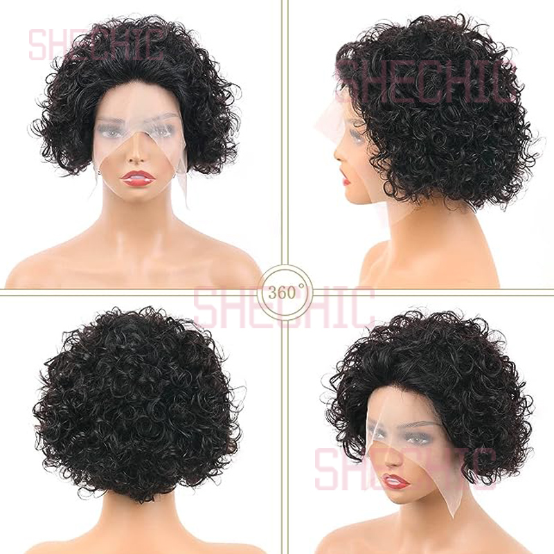 100% Raw Virgin Human Hair  Wig,Brazilian Hair Hd Full Lace Frontal  Wigs,Aligned Virgin Hair Wigs 6INCH 100g
