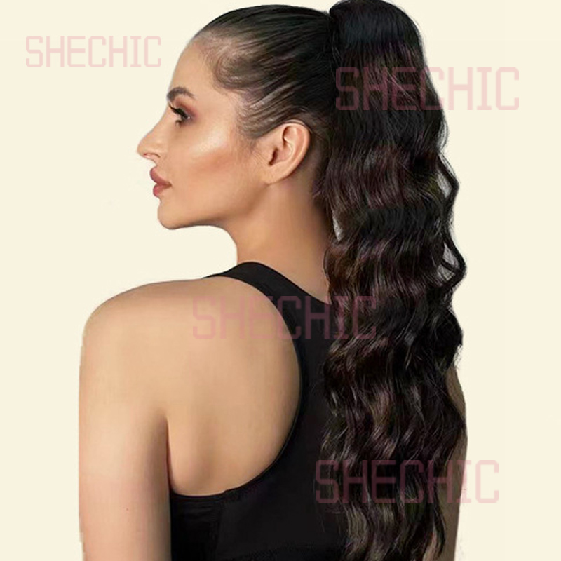 Hair Wigs Synthetic Extensions Ponytail Water Wave Long Curly  22inch for Work Party School and Gift