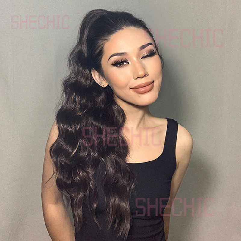 Hair Wigs Synthetic Extensions Ponytail Water Wave Long Curly  22inch for Work Party School and Gift