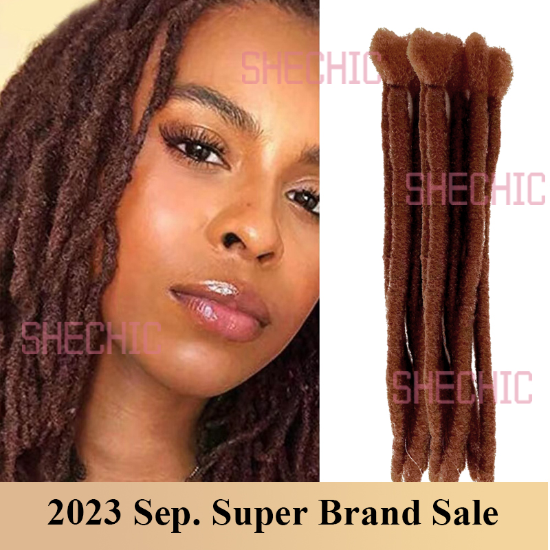 Afro hairstyles dreadlock locs Synthetic Fiber hairs Extensions  For Men Women children 8inch black brown gold 10Strands 0.9cm Thickness