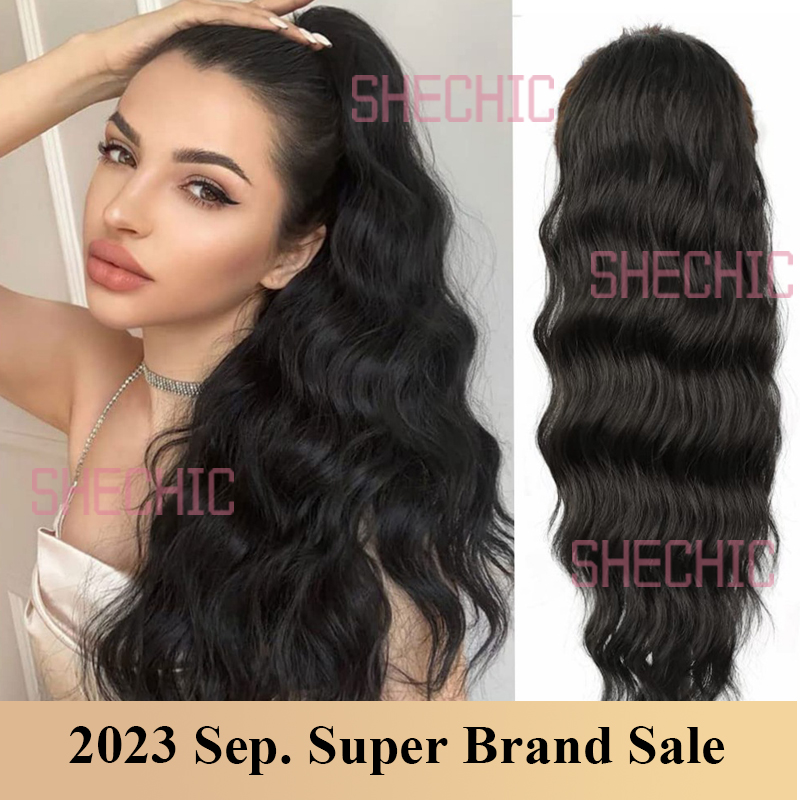 Hair Wigs Synthetic Extensions Ponytail Water Wave Long Curly  22inch for Work Party School and Gift