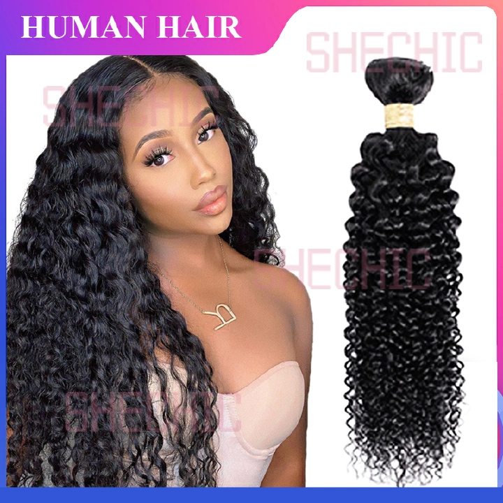 Human Hair Bundles With Chinese   and Softer Body Wave Human Hair Natural Color Bouncy Curly Long Curly for Girl and Women Gift Other wigs