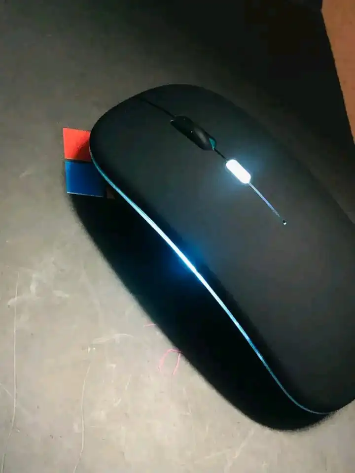 Wireless Rechargeable Mouse Bluetooth with 2.4GHz USB RGB 1600DPI Mouse for Computer Gaming Mouse Gamer Black one size