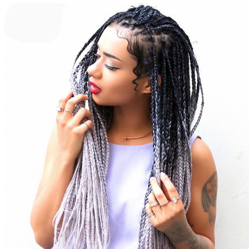Dirty Wig Female Color Gradient Small Braid Braided Hair Multi38