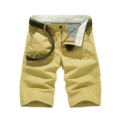 Summer men's plus size sports and leisure beach pants five-point pants Khaki 38
