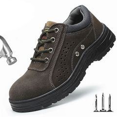 Anti-smash and anti-puncture non-slip shoes brown Black 44