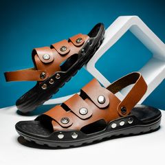 Men's summer beach shoes breathable soft soled wear-resistant casual shoes Sandals & Flip Flops Brown 43
