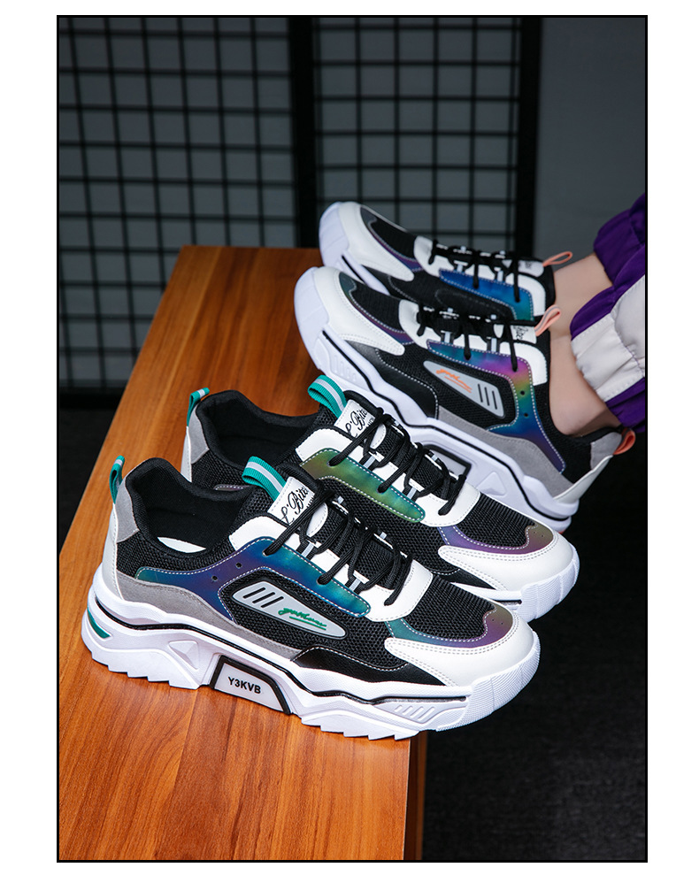 Fashion men's shoes 3M reflective men's sports shoes